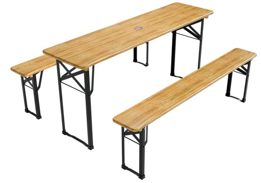 tafel met 2 Banken
