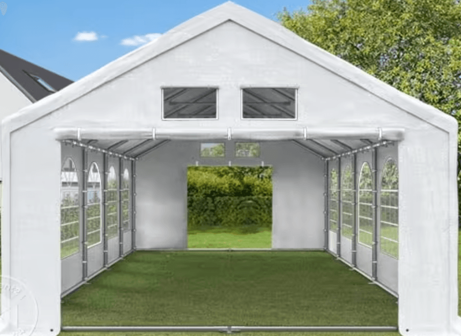 Partytent 4x6 m, PE 550, met Grondframe, wit 2